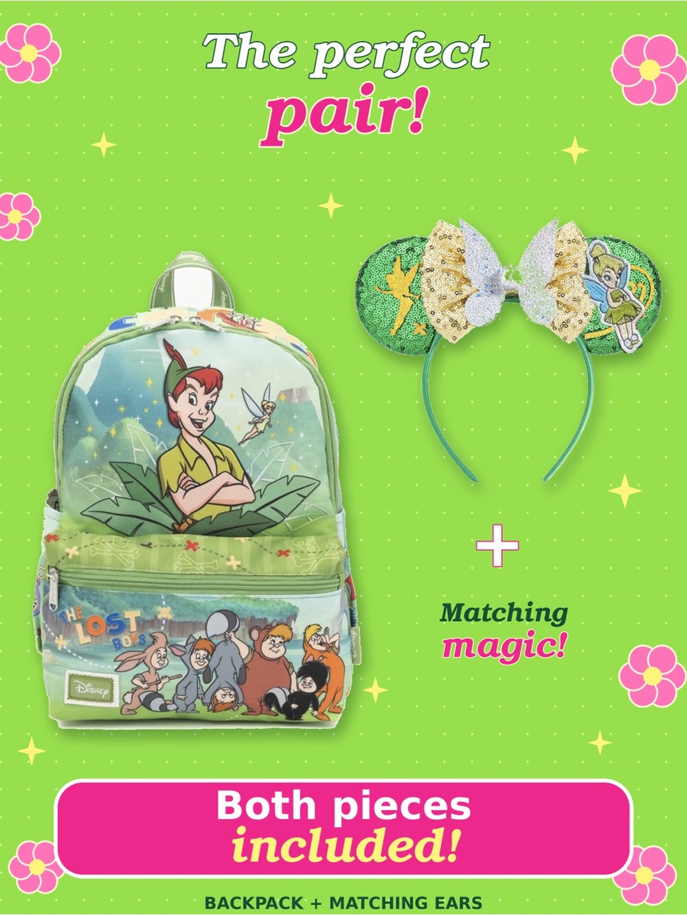 Disney Peter Pan Tinkerbell Disneybound Backpack & Ears Set - Picture 7 of 16